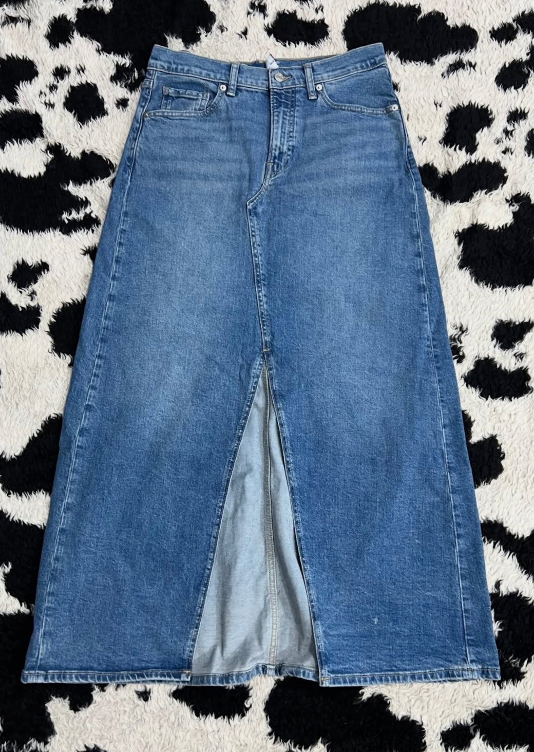 Blue Long Denim Skirt