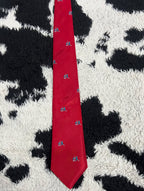 Red Embroidered Cricket Tie