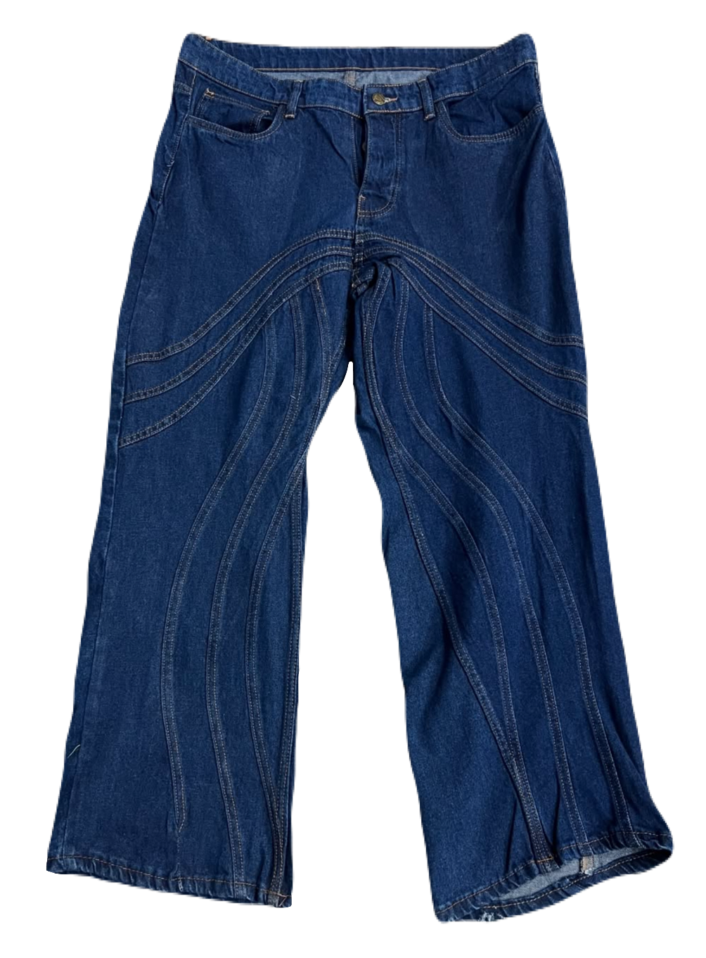 Blue Detailed Embroidered Denims (Waist 36)