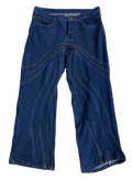 Blue Detailed Embroidered Denims (Waist 36)