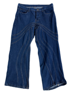 Blue Detailed Embroidered Denims (Waist 36)