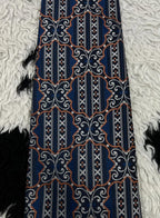 TOOTAL Blue & Orange Embroidered Tie
