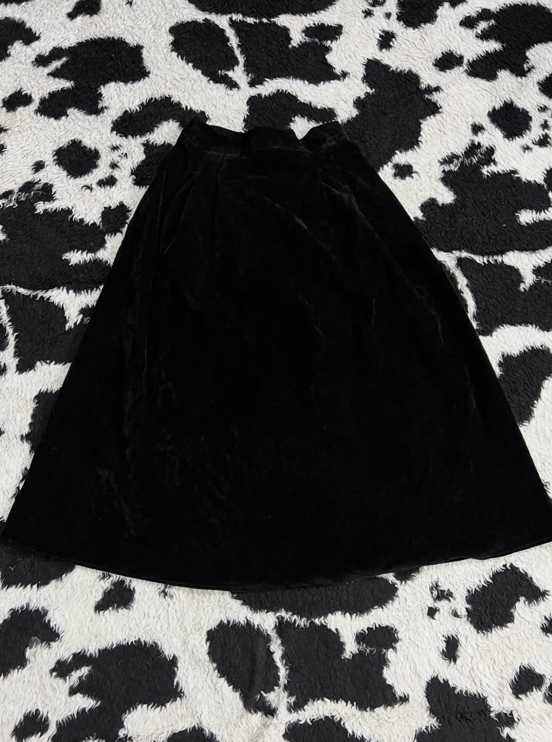 Black Long Velvet Skirt