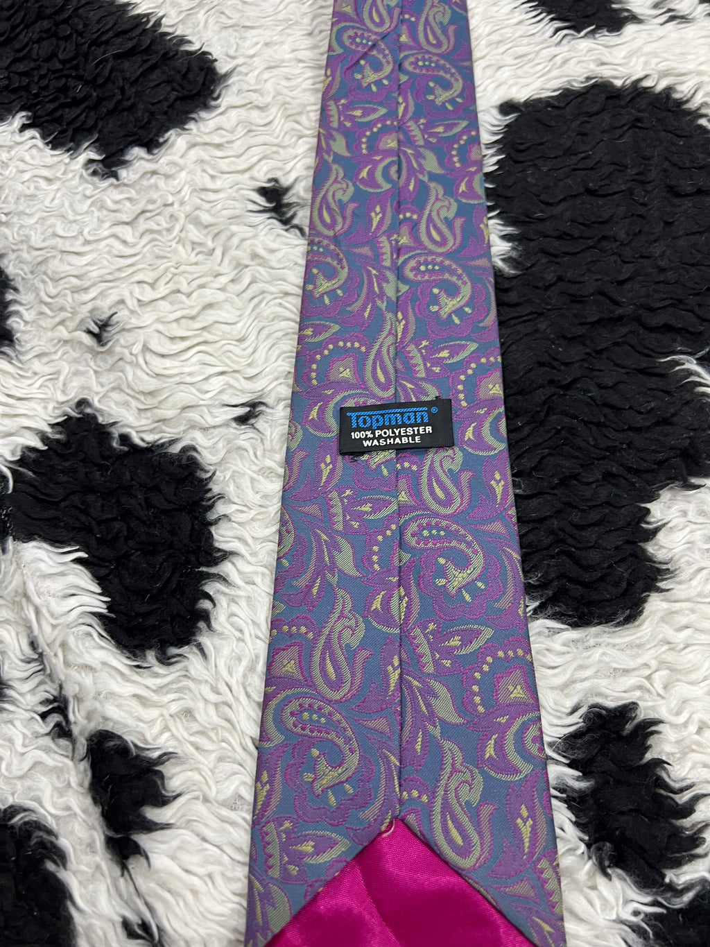 Topman Purple Embroidered Paisley Tie