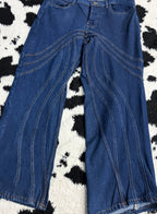 Blue Detailed Embroidered Denims (Waist 36)