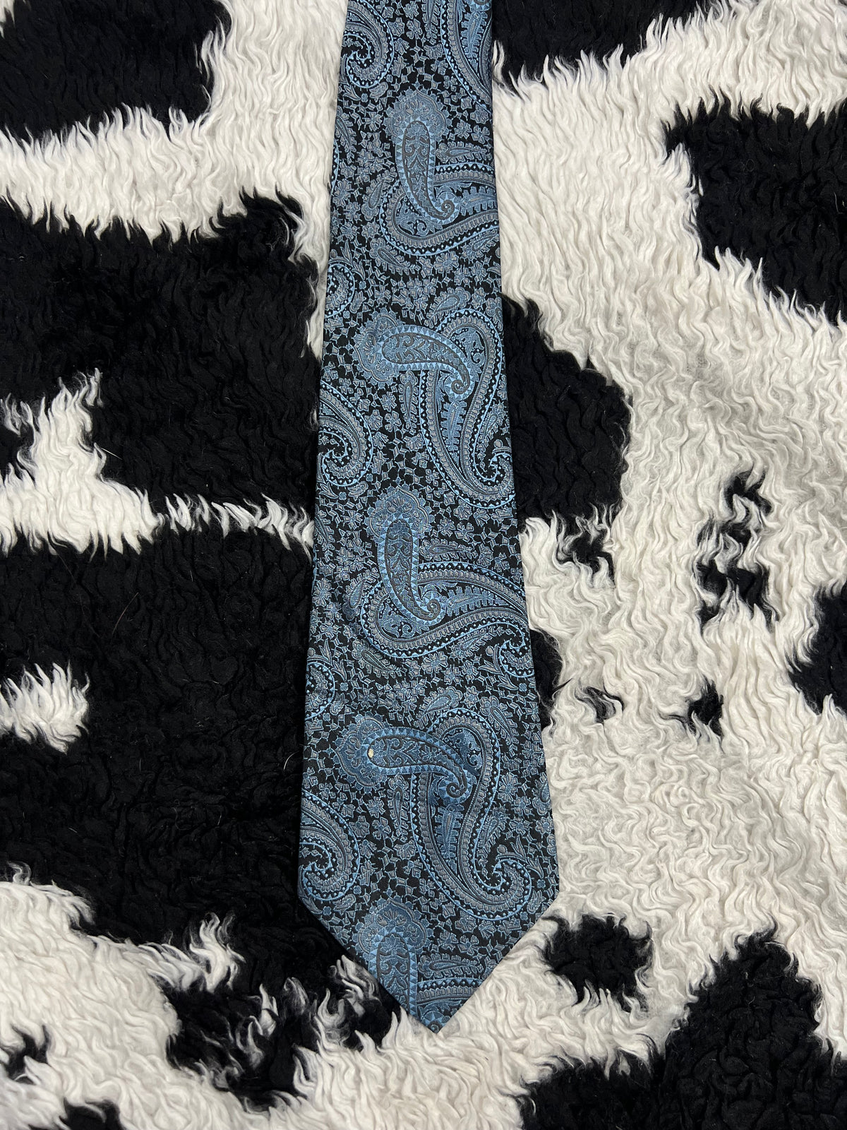 St. Micheal Embroidered Blue Paisley Tie