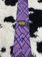 Commodore Purple Checkered Embroidered Tie