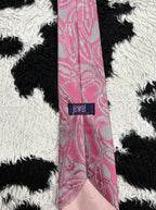 Jewel Pink & Grey Embroidered Tie