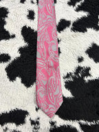 Jewel Pink & Grey Embroidered Tie