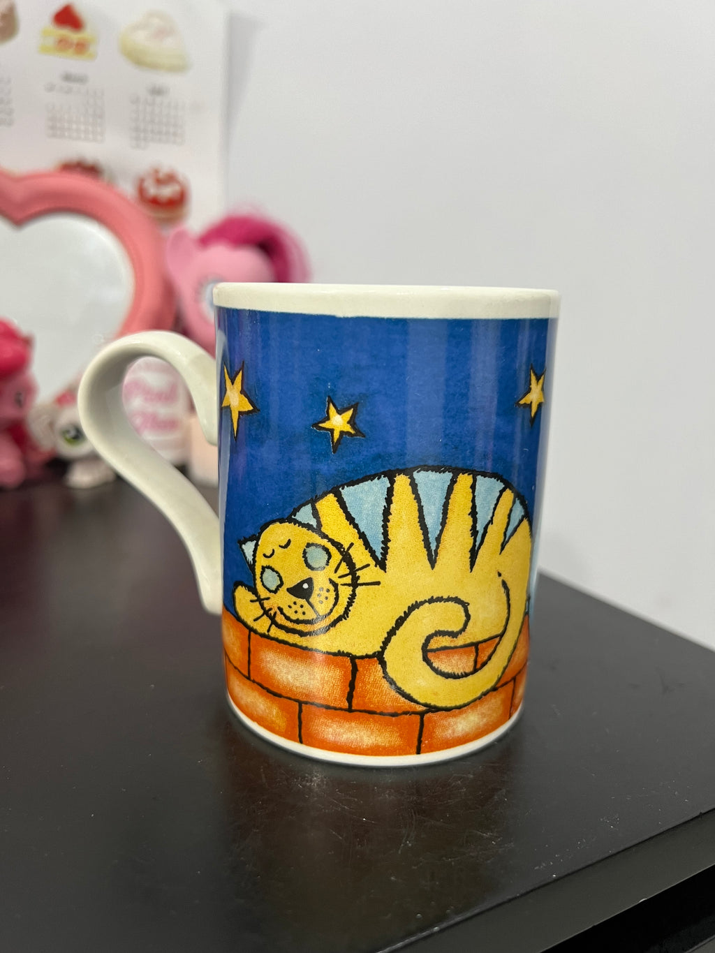 Vintage Sleeping Cat Aurthur Wood Mug