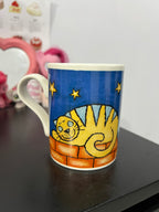 Vintage Sleeping Cat Aurthur Wood Mug
