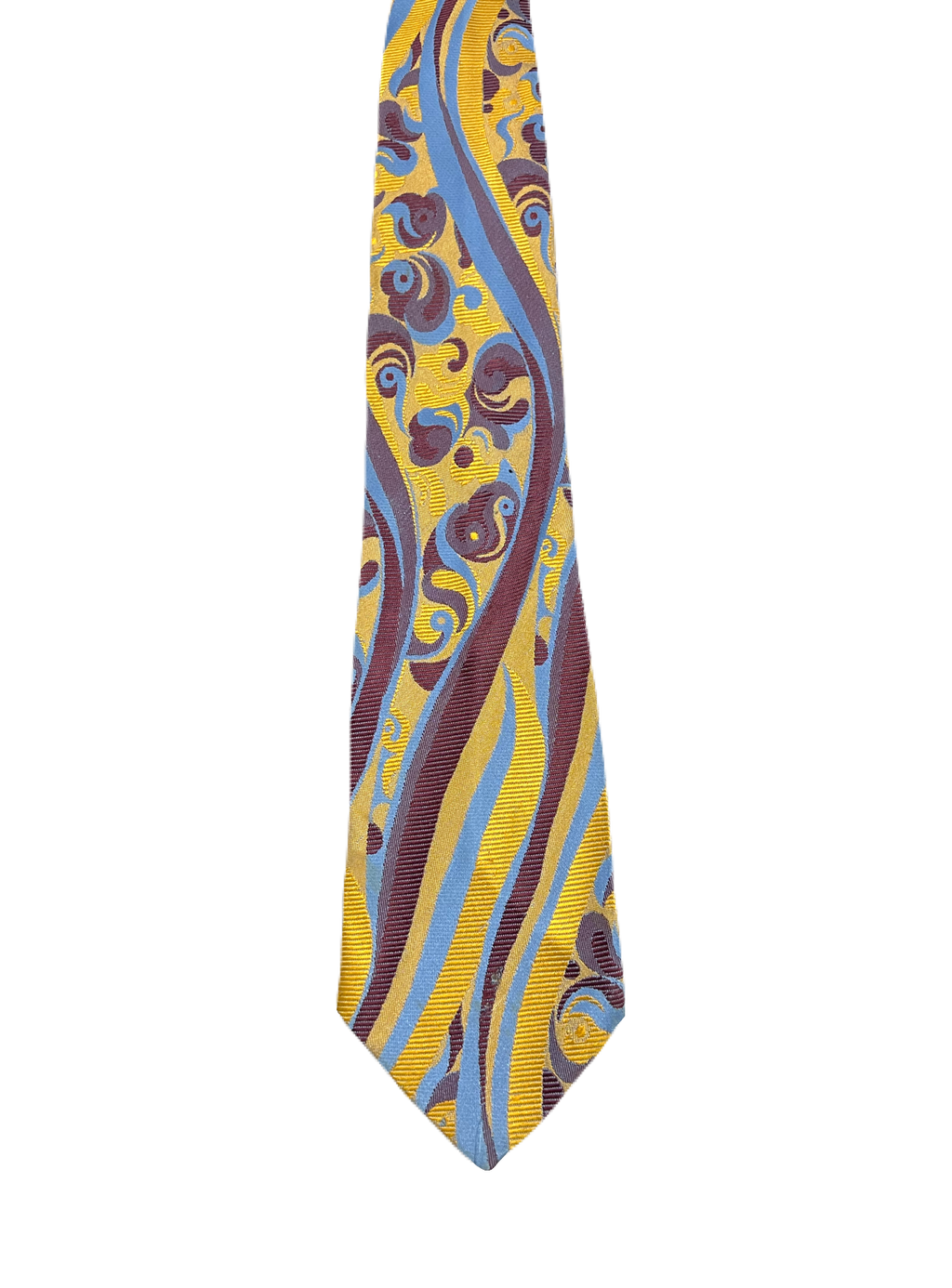 Tootal Yellow, Purple & Blue Embroidered Tie