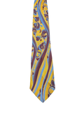 Tootal Yellow, Purple & Blue Embroidered Tie