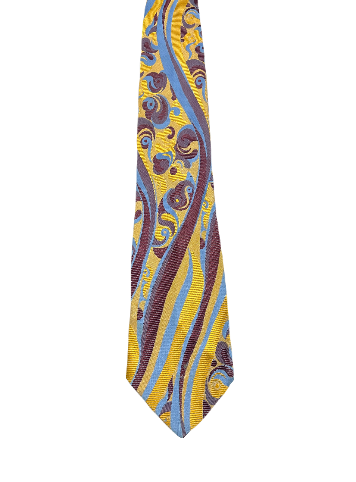 Tootal Yellow, Purple & Blue Embroidered Tie