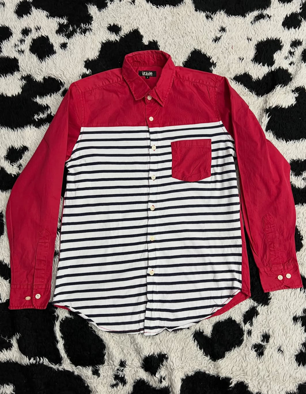 Izzue Red & White Striped Buttonup
