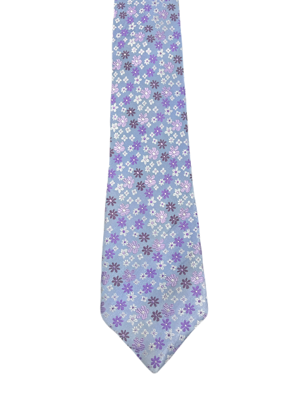 Purple Embroidered Floral Tie