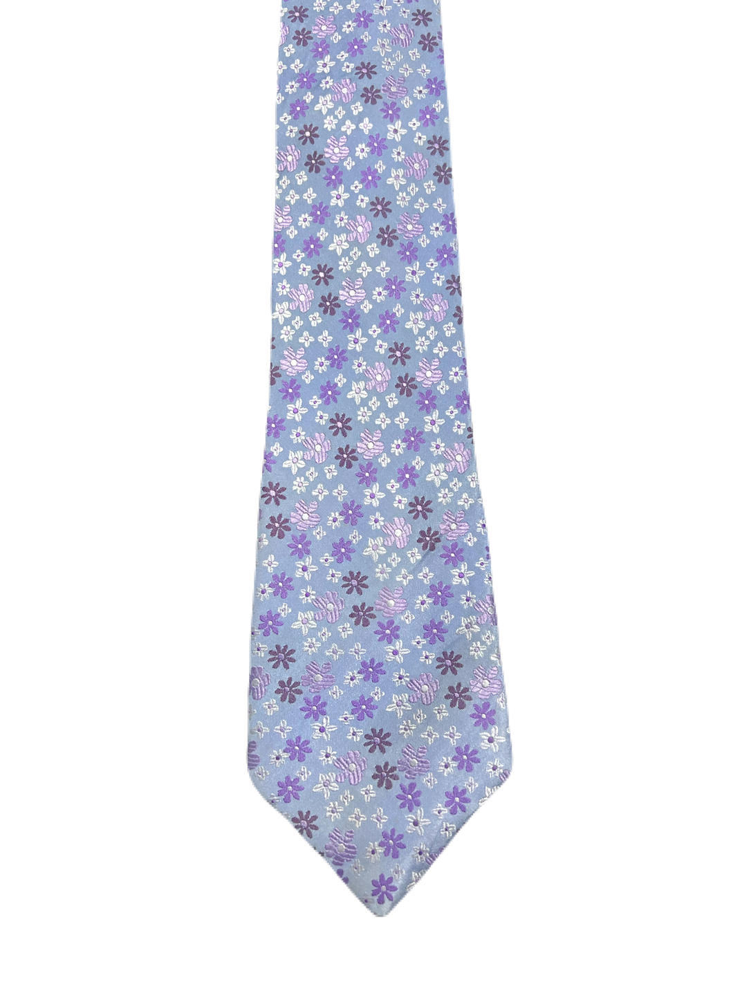 Purple Embroidered Floral Tie