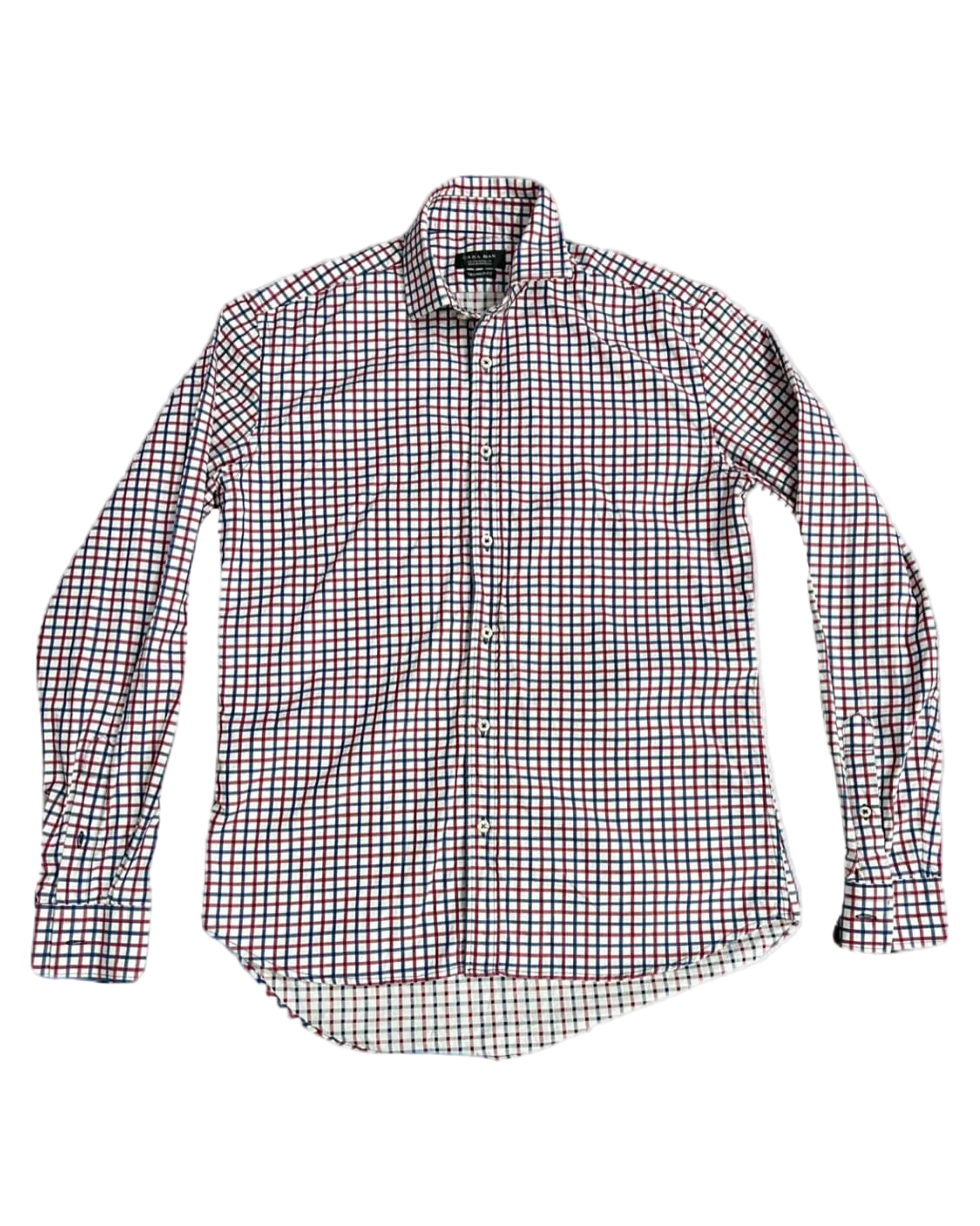 ZARA Man Tailored Fit Red & Blue Checkered Buttonup