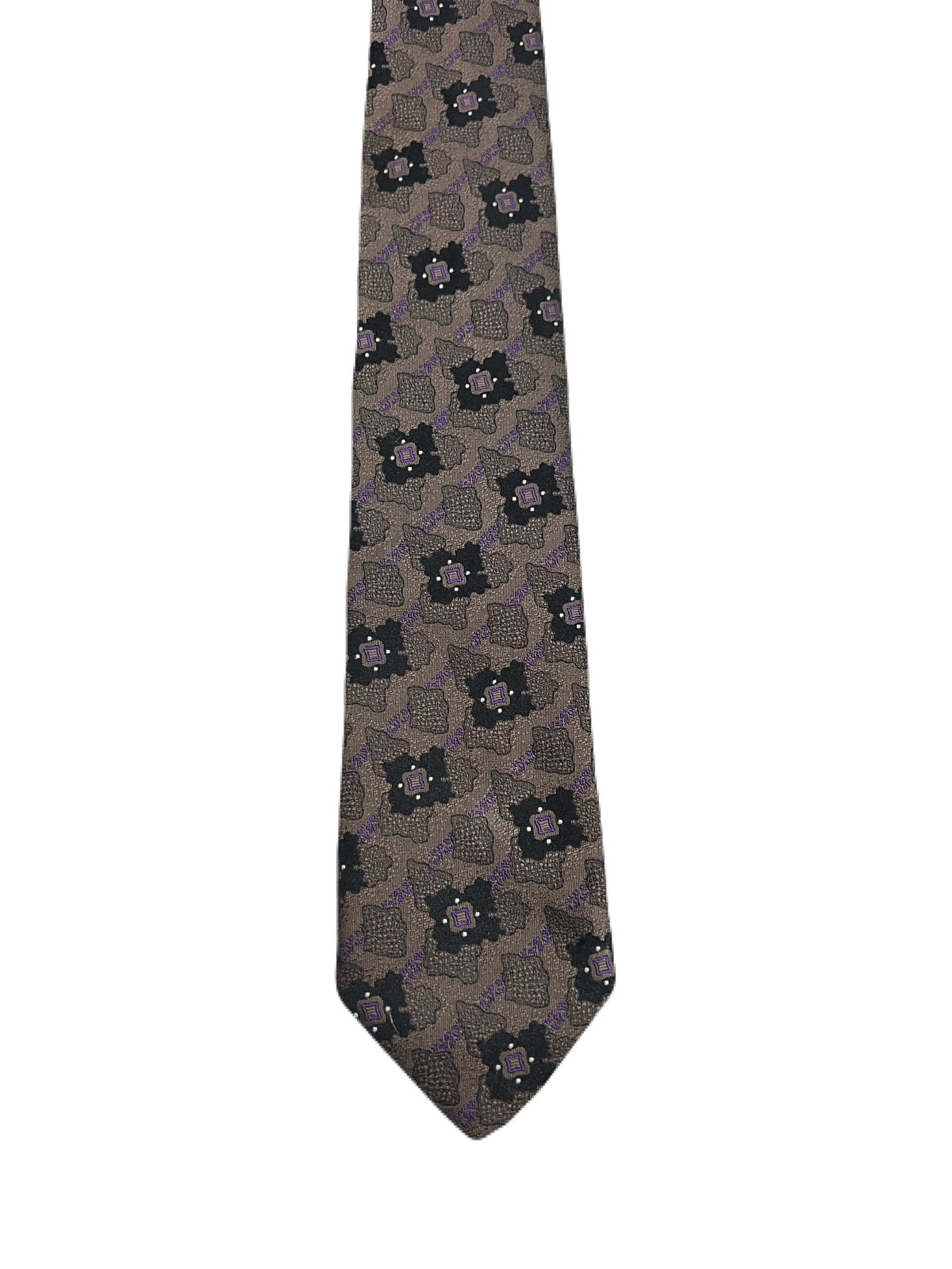 Gilt Edge Brown & Black Embroidered Tie