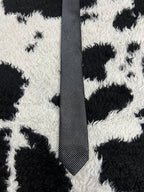 Black & Silver Lined Narrow Tie