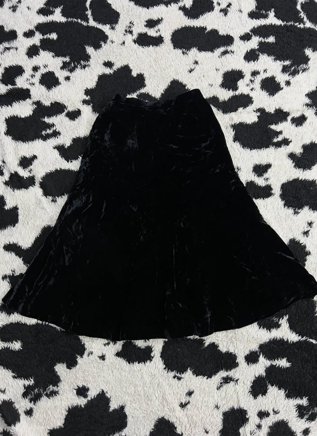 Long Black Velvet Skirt
