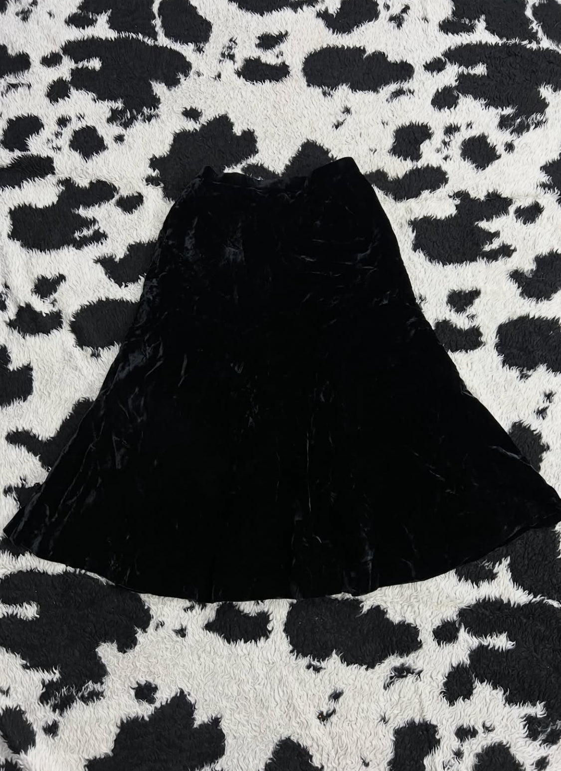 Long Black Velvet Skirt