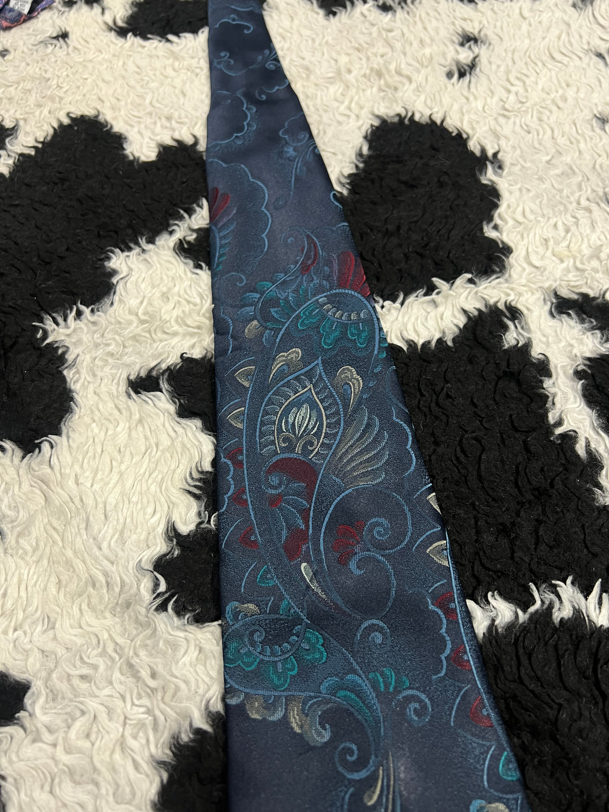 Don Loper Blue Paisley Embroidered Tie