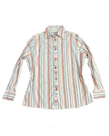 Vintage Luigi Lambertino Orange & White Striped Buttonup