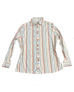 Vintage Luigi Lambertino Orange & White Striped Buttonup