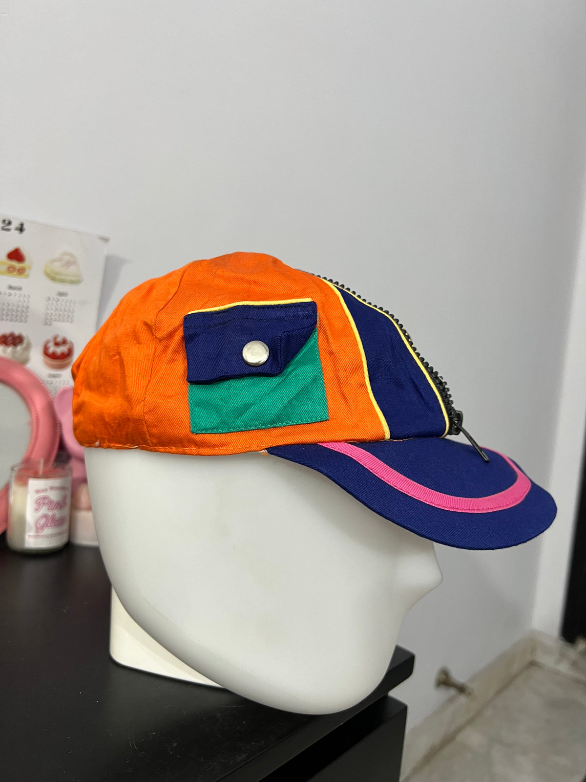Vibrant Pocketed Zipper Cap