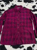 Corduroy Pink Plaid Buttonup