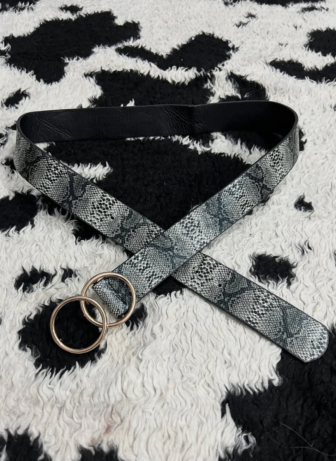 Grey Snake-Skin Belt