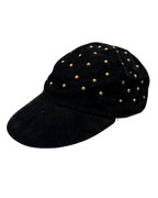 Black Velvet Studded Cap