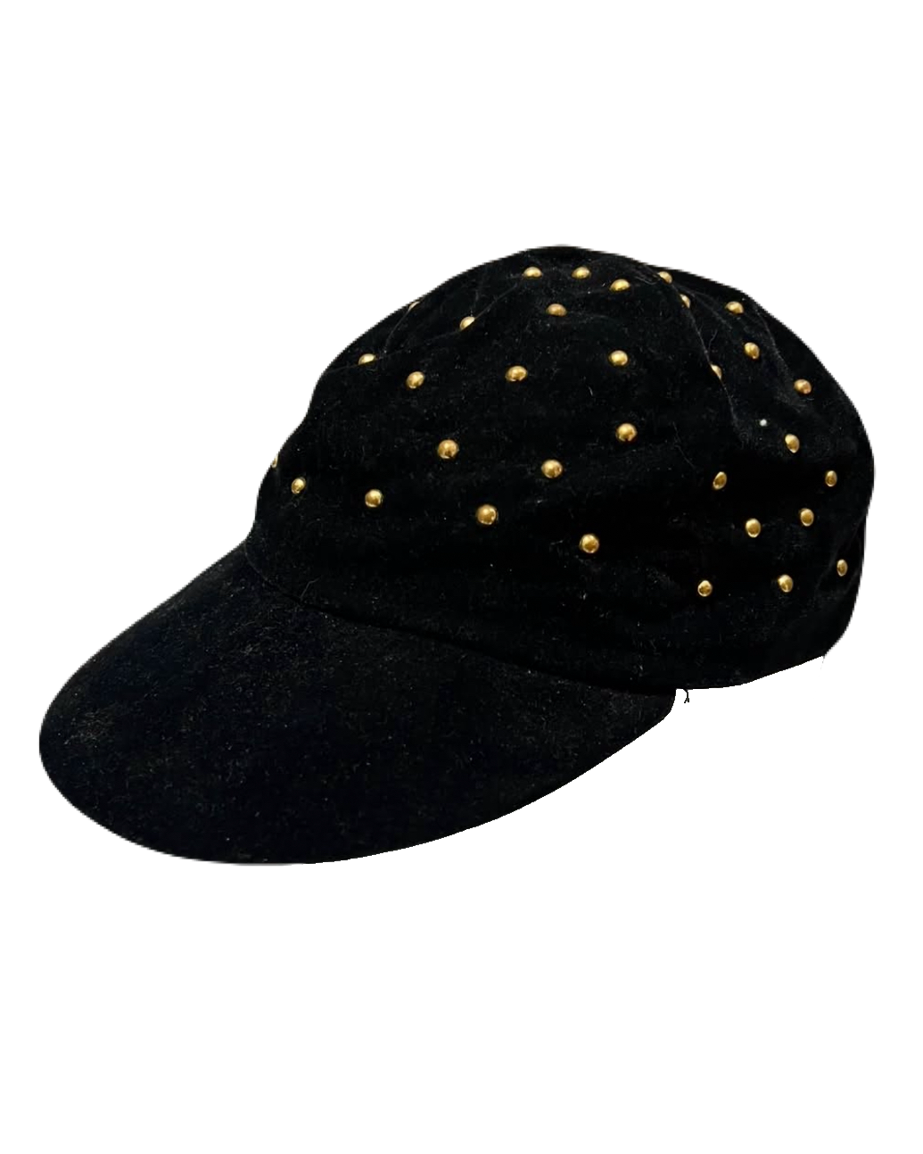 Black Velvet Studded Cap