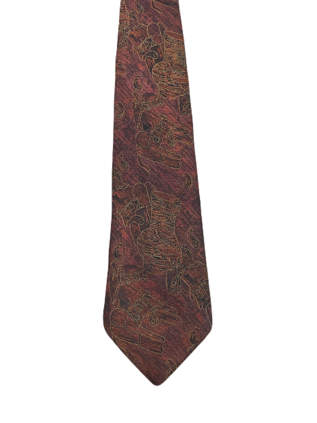 Fully Embroidered Vintage Pottery Tie