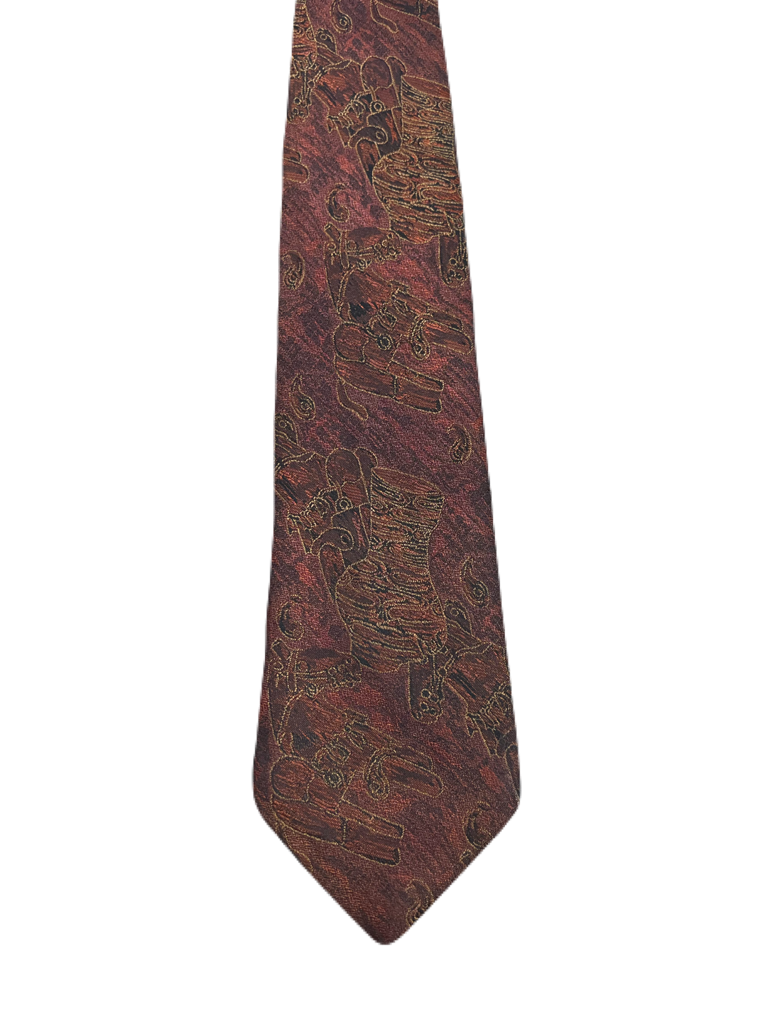 Fully Embroidered Vintage Pottery Tie