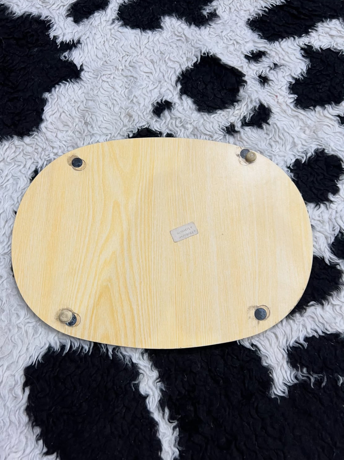 Vintage 1970s Melamine Coaster Wooden Tray