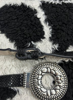 Silver Buckle Black Belt