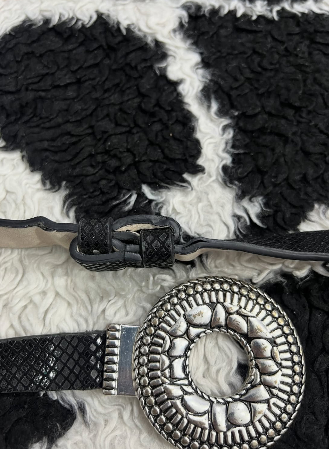 Silver Buckle Black Belt