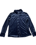 Midnight Blue Velvet Buttonup