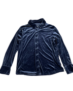 Midnight Blue Velvet Buttonup