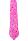 Vibrant Pink Embroidered Dotted Tie