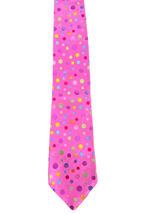 Vibrant Pink Embroidered Dotted Tie