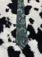 Dennes Green Embroidered Tie