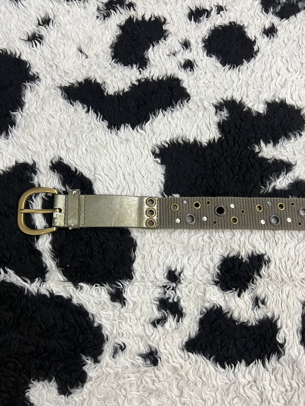 Green Studded Canvas Belt