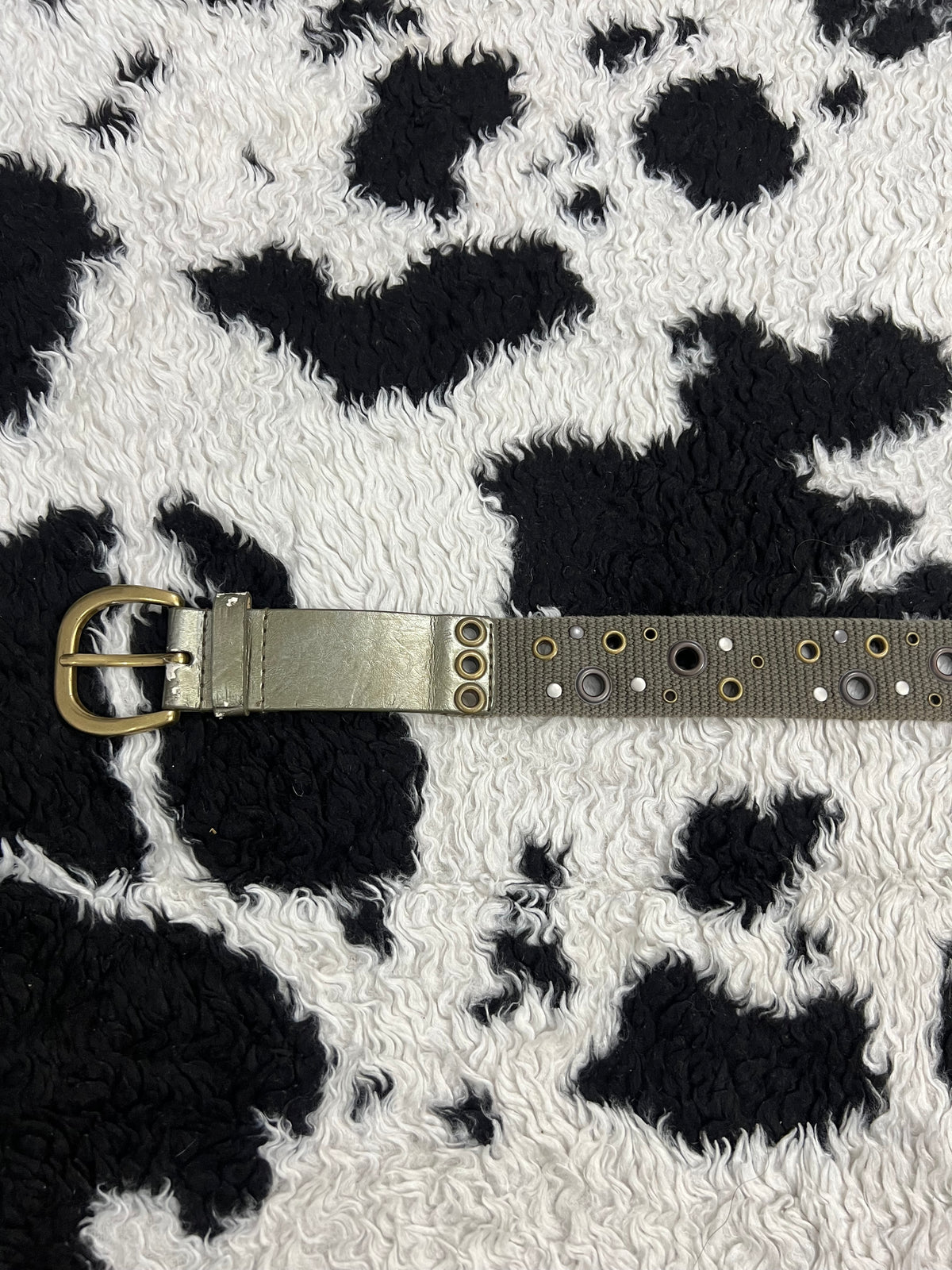 Green Studded Canvas Belt
