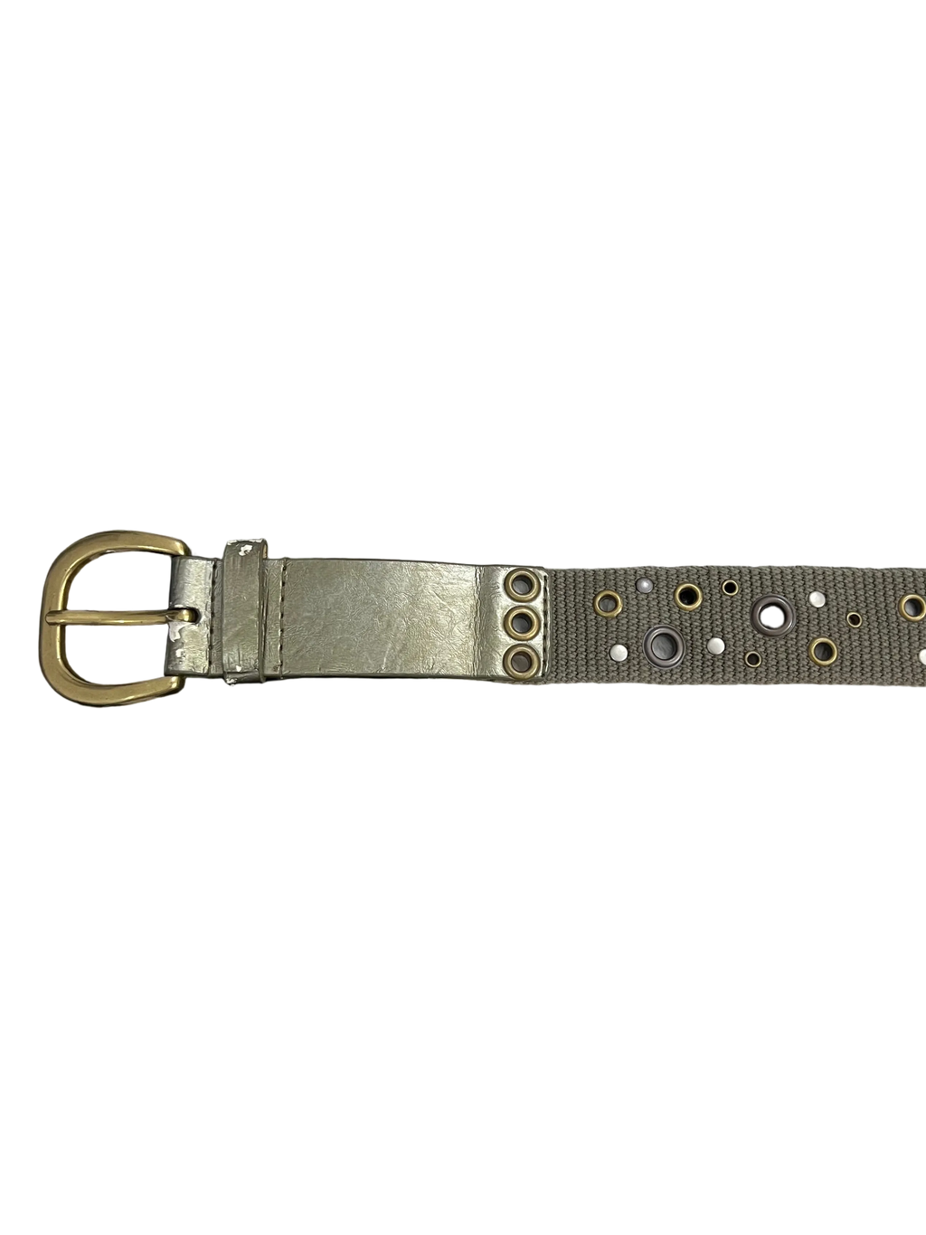 Green Studded Canvas Belt