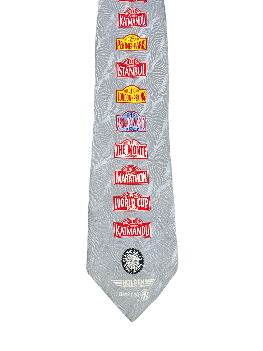 Vintage Car Show Ralley Labels Tie