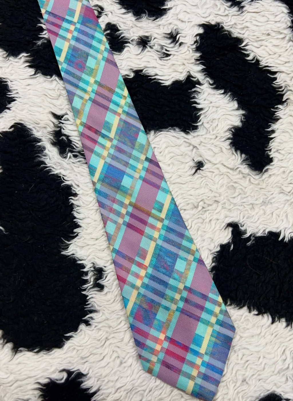 Plaid Blue Purple & Lavender Tie