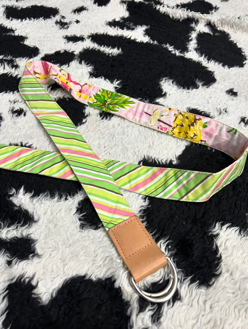 Double-Sided Floral D-Buckle Belt